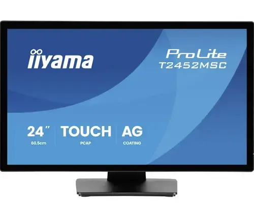 Monitor IPS LED Iiyama ProLite 24inch T2452MSC-B2, Full HD (1920 x 1080), HDMI, DisplayPort, Touchscreen, 120 Hz, 5 ms (Negru)