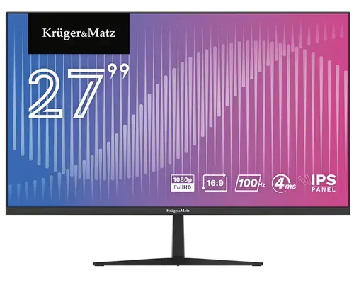 Monitor IPS LED Kruger&Matz 27inch KM9901-MT27, FulL HD (1920 x 1080), VGA, HDMI, Boxe, 100 Hz, 4 ms (Negru)