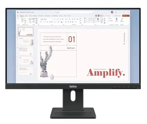 Monitor IPS LED Lenovo ThinkVision 23.8inch E24-40, Full HD (1920 x 1080), VGA, HDMI, DisplayPort, Boxe, Pivot, 100 Hz, 4 ms (Negru)