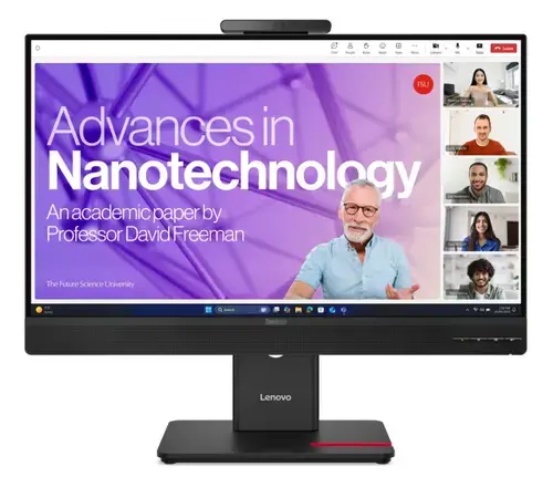 Monitor IPS LED Lenovo ThinkVision 23.8inch T24-4v, Full HD (1920 x 1080), VGA, HDMI, DisplayPort, Boxe, Pivot, 120 Hz, 4 ms (Negru)