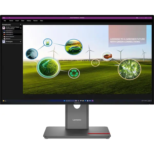Monitor IPS LED Lenovo ThinkVision 27" P27Q-40, WQHD 2560 x 1440, HDMI, DisplayPort, Pivot, 120 Hz, 4 ms Negru