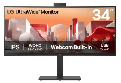Monitor IPS LED LG 34inch 34BA85QE-B, UWQHD (3440 x 1440), HDMI, DisplayPort, Ecran curbat, Boxe (Negru)