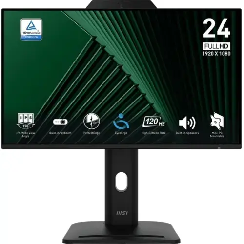Monitor IPS LED MSI 23.8inch PRO MP242PMG, Full HD (1920 x 1080), VGA, HDMI, DisplayPort, Boxe, Pivot, 120 Hz, 1 ms (Negru)