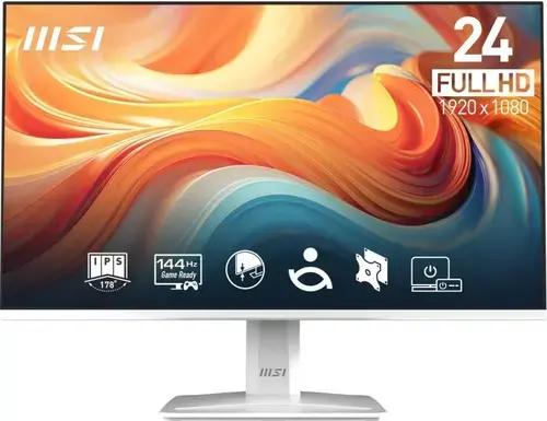 Monitor IPS LED MSI 23.8inch PRO MP243W E14, Full HD (1920 x 1080), HDMi, Displayport, Boxe, 144 Hz, 1 ms (Alb)