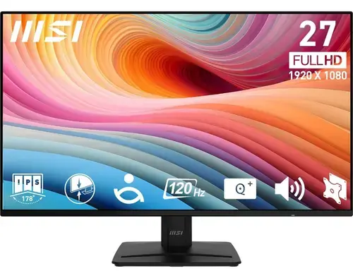 Monitor IPS LED MSI 27inch PRO MP271A E2, FullD (1920 x 1080), VGA, HDMI, DisplayPort, Boxe, 120 Hz, 1 ms (Negru)