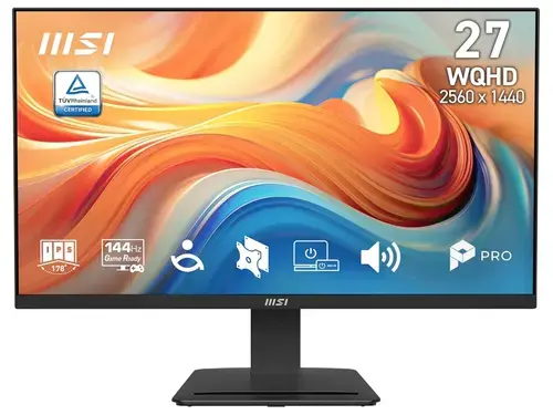 Monitor IPS LED MSI 27inch PRO MP273Q E14, WQHD (2560 x 1440), HDMI, DisplayPort, Boxe, 144 Hz, 1 ms (Negru)