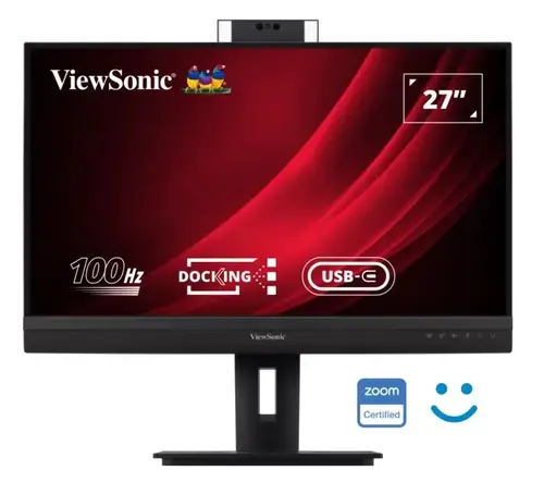 Monitor IPS LED ViewSonic 27inch VG2757V-2K, QHD (2560 x 1440), HDMI, DisplayPort, Boxe, Pivot, Webcam, 100 Hz, 5 ms (Negru)