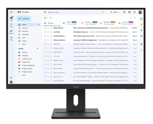 Monitor IPS Lenovo ThinkVision 27inch E27-40, Full HD (1920 x 1080), VGA, HDMI, DisplayPort, Boxe, Pivot, 100 Hz, 4 ms (Negru)