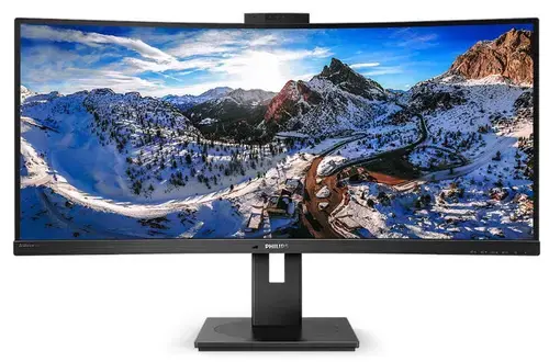 Monitor LCD VA Philips 34inch 346P1CRH/00, 3440 x 1440, HDMI, DisplayPort, Ecran curbat, Boxe, 100 Hz, 4 ms (Negru)