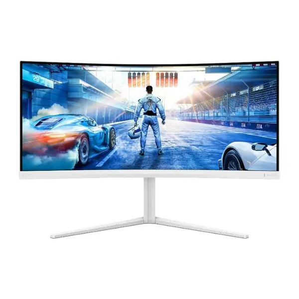 Monitor LED Philips Gaming 34M2C5501A/00 Curbat 34 inch UWQHD VA 1 ms 180 Hz HDR FreeSync Premium G-Sync, Alb