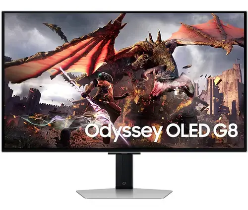 Monitor OLED Samsung Odyssey G8 32inch LS32DG802SUXDU, UHD (3840 x 2160), HDMI, DisplayPort, Pivot, 240 Hz, 0.03 ms (Argintiu)
