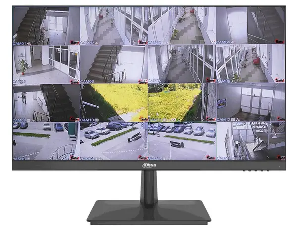 Monitor pentru supraveghere video cu difuzoare, 23.8 inch (60 cm), Slim, 1080p Full HD, prindere VESA, HDMI, VGA, Dahua LM24-H200