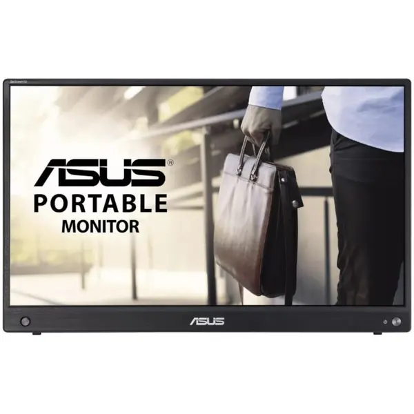 Monitor portabil ASUS ZenScreen Go MB16AWP, 15.6", Wireless mirroring, IPS, mini HDMI, Flicker Free, Blue Light Filter, Anti-glare, Negru