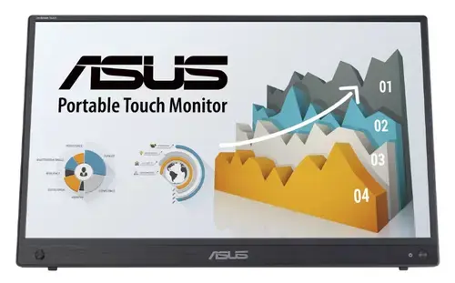 Monitor Portabil IPS LED ASUS ZenScreen 15.6inch MB16AHT, Full HD (1920 x 1080), Mini HDMI, Touchscreen, Boxe (Negru)