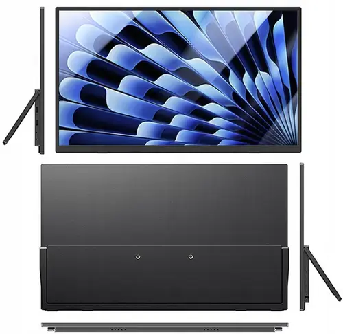 Monitor Portabil IPS LED Zeuslap 15.6inch ZP156, Full HD (1920 x 1080), Mini HDMI, USB-C (Negru)