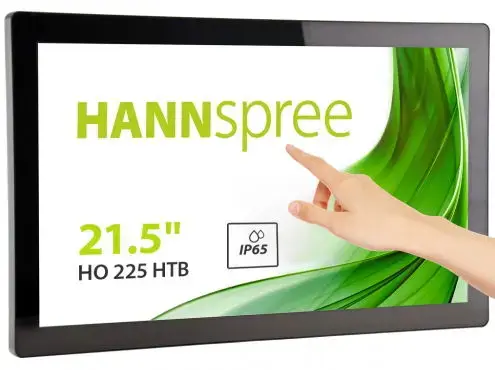 Monitor Portabil TFT LED Hannspree 21.5inch HO225HTB, Full HD (1920 x 1080), VGA, HDMI, Touchscreen, Boxe (Negru)