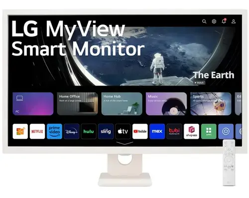 Monitor Smart IPS LED LG 32inch 32SR50F-W, FULL HD (1920 x 1080), HDMI, Boxe (Alb)