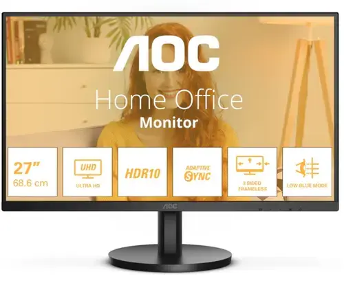 Monitor VA LED AOC 27inch U27B3M, UHD (3840 x 2160), HDMI, DisplayPort, Boxe (Negru)