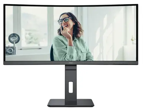 Monitor VA LED AOC 34inch CU34P3CV, WQHD (3440 x 1440), HDMI, DisplayPort, AMD FreeSync, Ecran Curbat, Boxe, 100 Hz (Negru)