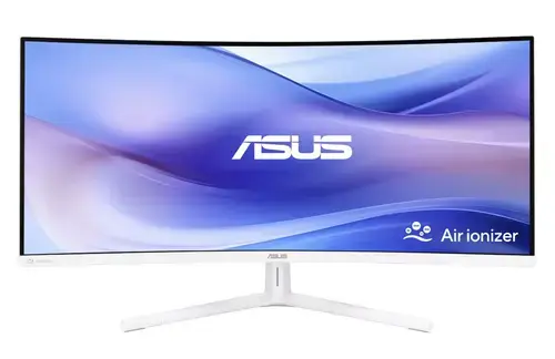 Monitor VA LED ASUS 34inch VU34WCIP-W, WQHD (3440 x 1440), HDMI, DisplayPort, Ecran curbat, Boxe, 100 Hz, 1 ms (Alb)