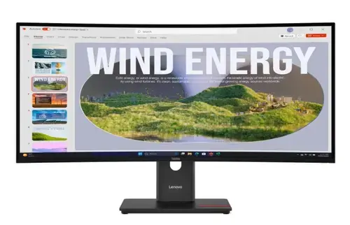 Monitor VA LED Lenovo ThinkVision 34inch T34WD-40, WQHD (3440 x 1440), HDMI, DisplayPort, Ecran curbat, 120 Hz, 4 ms (Negru)