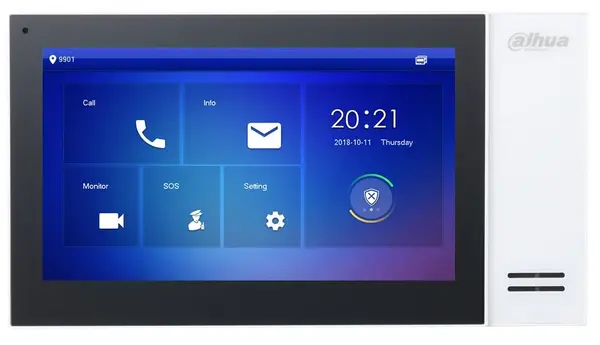 Monitor Videointerfon digital Dahua VTH2421FW-P, 7 inch TFT, PoE, slot card SD 8GB, alb, montare perete