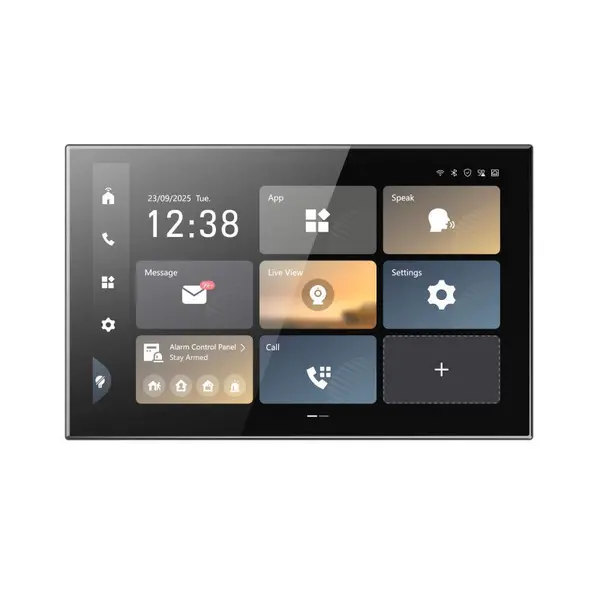 Monitor videointerfon IP Hikvision, ecran tactil 10.1 inch, Android 14, WiFi 6, PoE, microSD 256GB, DS-KH9570-WTE1/S
