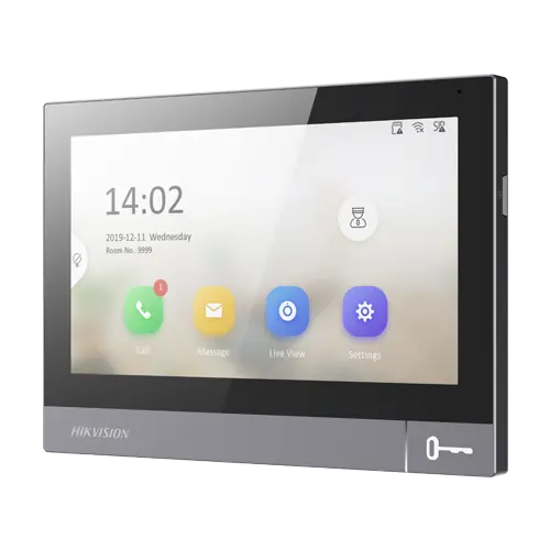 Monitor videointerfon TCP/IP, IPS LCD 7 inch touch screen, WiFi, PoE, Alarma IN - HIKVISION DS-KH8381-WTE1