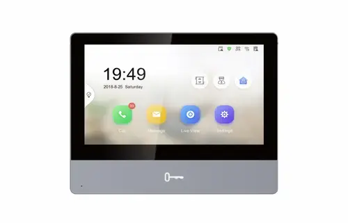 Monitor videointerfon WIFI modular 7inch color ultra slim design Hikvision DS-KH8350-WTE1/EU; Reddot award 2017 winner; ecran LCD 7inch color cu touch screen, rezolutie ecran 1024 × 600; design ultra slim 8.6mm; materialaluminiu (Aerospace-grade aluminum