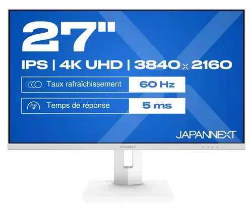 MonitorPS LED JAPANNEXT 27inch JN-IPS270UHD60F-C65W-HSP-W, UHD (3840 x 2160), HDMI, DisplayPort, Boxe (Alb)