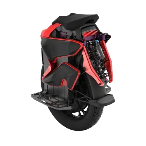 Monociclu electric KingSong S22 Pro+, viteza maxima 70km/h, Autonomie 200km, Motor 4000W, Roata 20inch, baterie Samsung 50S 2220Wh (Negru/Rosu)