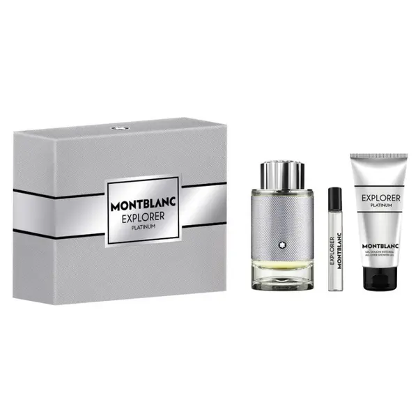 Mont Blanc Explorer Platinum Set cadou pentru bărbați Volum EDP 100 ml + gel de duș 100 ml + EDP 7,5 ml