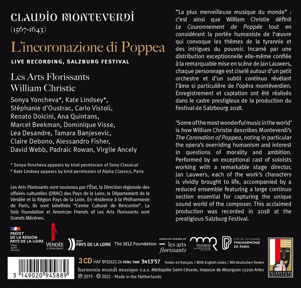 Monteverdi: L'incoronazione di Poppea | Claudio Monteverdi, Les Arts Florissants, William Christie