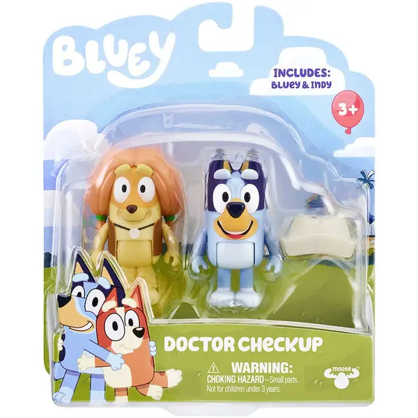Moose Set 2 figurine Bluey si Bingo, La doctor, 3 piese, 3 ani+