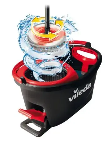 Mop rotativ Vileda Easy Wring & Clean Turbo, (Negru-Rosu)