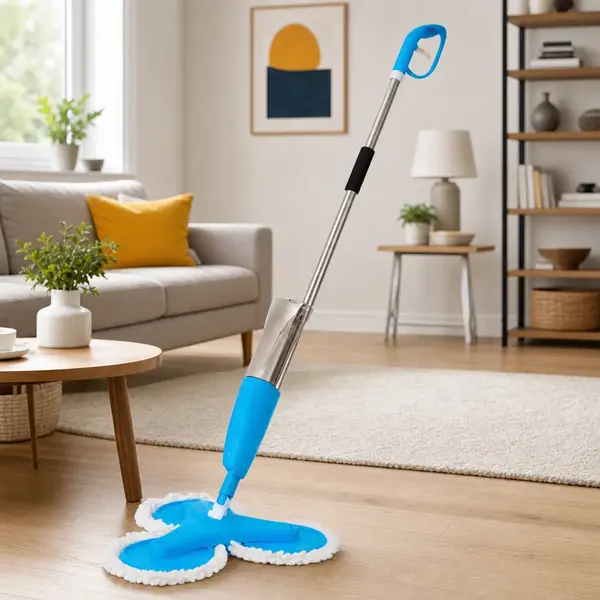 Mop Triplu cu Pulverizator Spray Mop 600ml Curatenie Profesionala