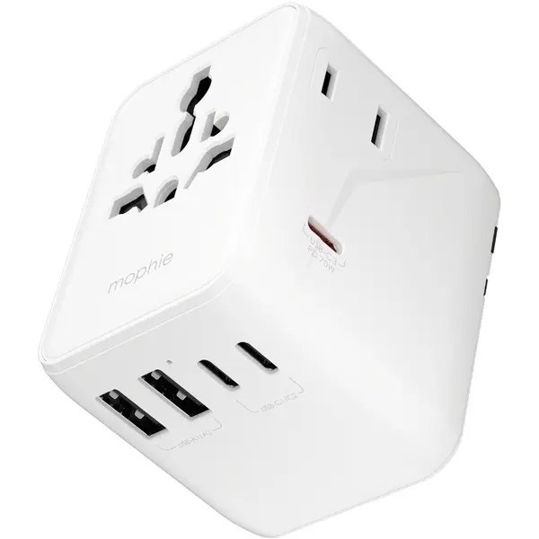 Mophie Incarcator Mophie Essential 35w GaN 5 Port + AC Travel Adapter, Alb