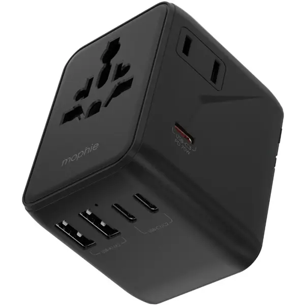 Mophie Incarcator Mophie Essential 70w GaN 5 Port + AC Travel Adapter, Negru