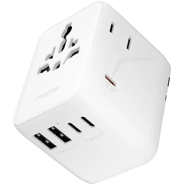 Mophie Incarcator Mophie Essential 70w GaN 5 Port + AC Travel Adapter, Alb