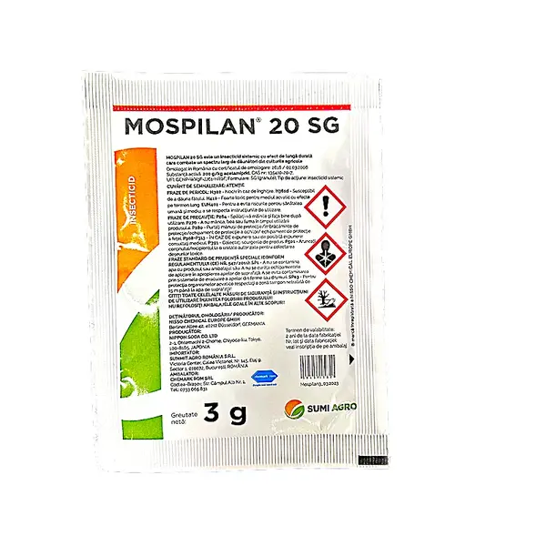 Mospilan 20SG 3 gr insecticid sistemic Nippon Soda (cartof, grau, porumb, ardei solarii, castraveti solarii, varza, ceapa, mar, prun, par, rapita, vita de vie) - Default Title
