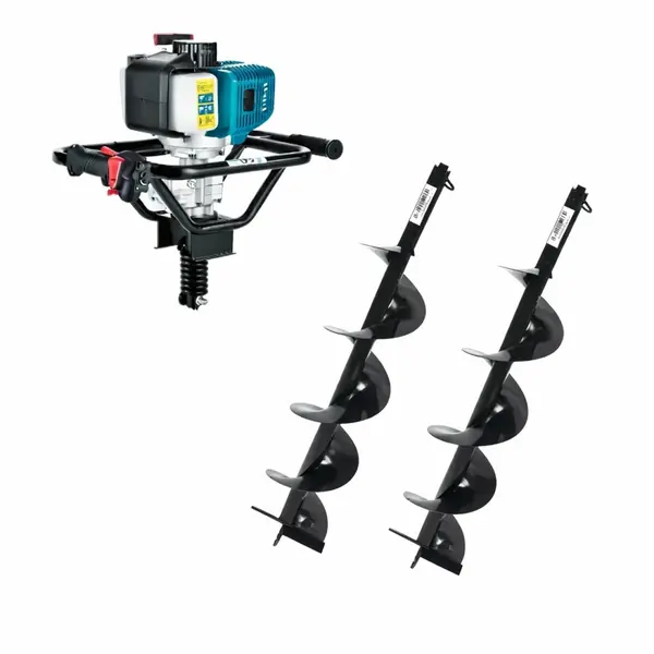 Motoburghiu - Foreza Pamant - Detoolz DZ-C308 - Putere 2CP, 8500 RPM, 52cc + 2 burghie 100 si 200 mm