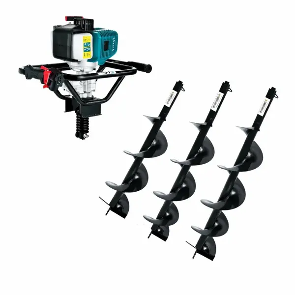 Motoburghiu Pamant Detoolz DZ-C308 - Putere 2CP, 8500 RPM, 52cc + 2 burghie 100, 200 si 300 mm