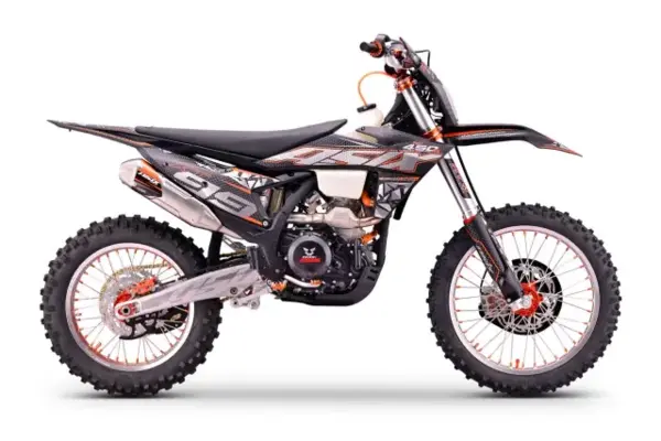 Motocicleta Cross Enduro Asix XT99 450cc, roti 21 18 , culoare negru portocaliu, pornire electric, racire lichid
