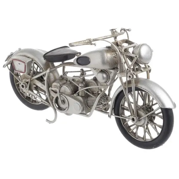 Motocicleta decor metalica, silver antique, 27.5x11.5x15