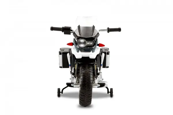 Motocicleta electrica pentru copii BMW R 1200 Adventure GS 15W cu roti ajutatoare, compartiment depozitare, radio si lumni