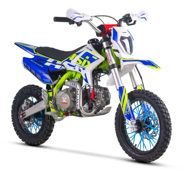 Motocicleta Enduro Cross Asix XB28 110cc,roti 14 12, automat, pornire electrica, far, culoare lime albastru