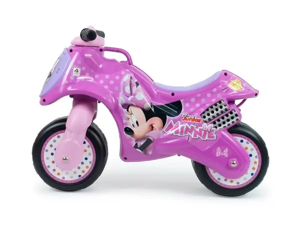 Motocicleta pentru copii Injusa Neox licenta Disney Minnie Mouse Roz ride-on fara pedale 18-36 luni, greutate admisa 30 kg