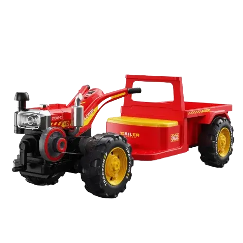 Motocultor electric pentru copii, Kinderauto BJLW1288 70W 12V, telecomanda, rosu