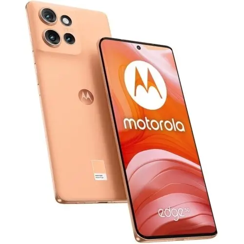 Motorola Telefon Mobil Motorola Edge 50, Dual SIM, 6.67 inch, 512GB, 12GB RAM, 5G, Peach Fuzz (Portocaliu)