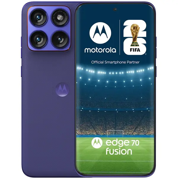 Motorola Telefon mobil Motorola edge 70 fusion, 7000 mAh, 256GB, 8GB RAM, 5G, PANTONE Orient Blue (Albastru-Mov)